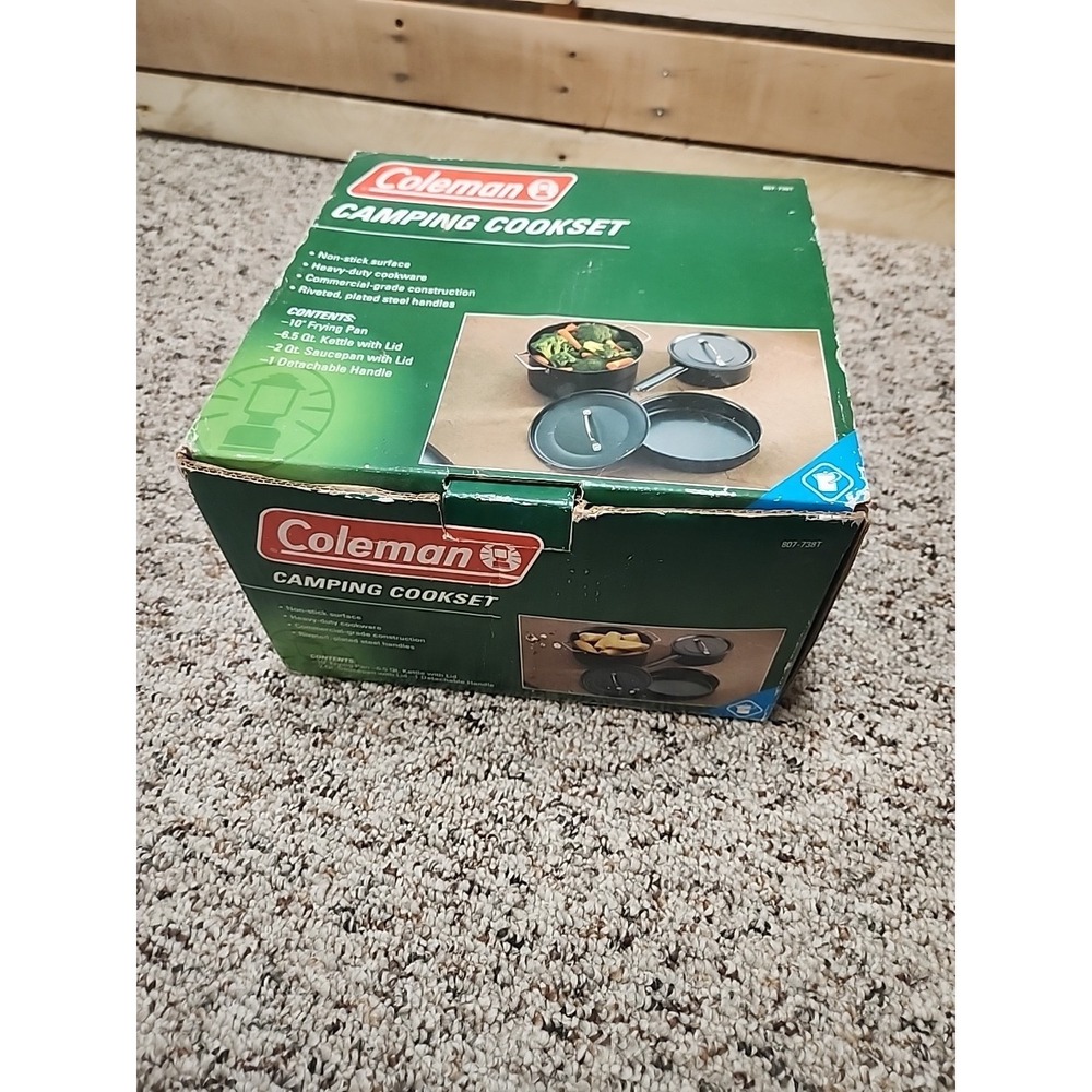 Coleman 4-Piece Family Camping Cook Set Coleman Black Outdoor Nonstick Steel
